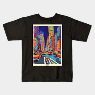 fauvism art of new york city usa 3 Kids T-Shirt